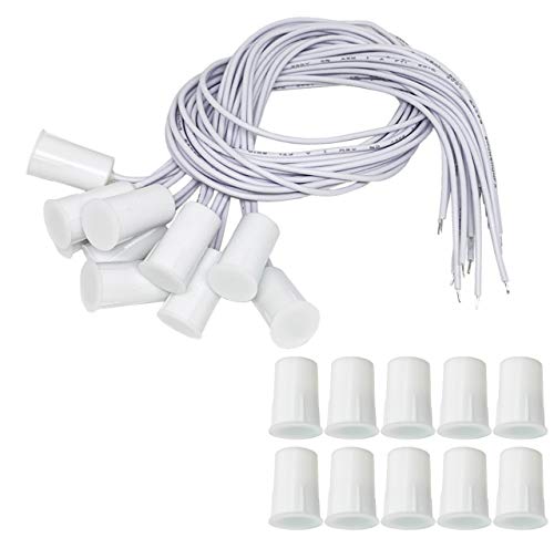 10Pcs RC-33 NC Recessed Wired Security Window Door Contact Sensor Alarm Magnetic Reed Switch White
