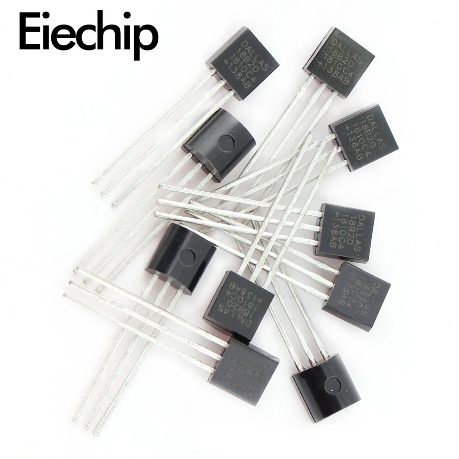 Chip de Sensor de temperatura DS18B20 TO-92 para Arduino, Kit electrónico de bricolaje, 10 Uds.