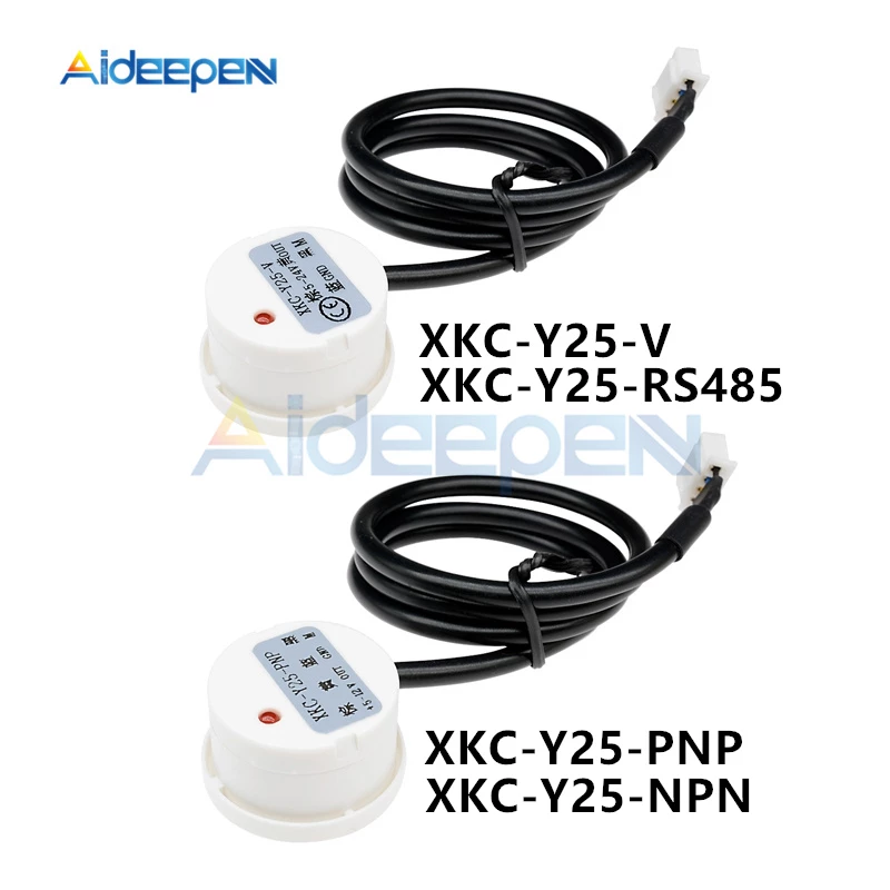 Cc 5 V-24 V XKC Y25 T12V sin contacto Sensor de nivel de líquido Detector de nivel externo Tipo de adherencia Sensor de nivel NPN PNP Rs485 interfaz